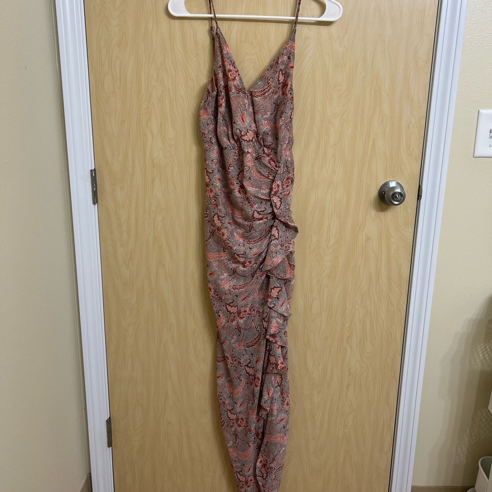 Nordstrom’s multicolored ruffle dress. Worn once for a wedding